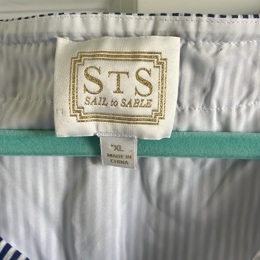 Sail to Sable Navy and White Striped Sleeveless Crochet-Trim Dress - Picture 4 of 11